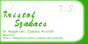 kristof szakacs business card
