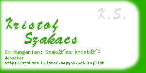 kristof szakacs business card